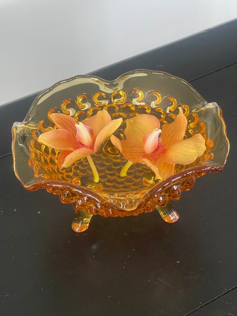 Fenton Amber Hobnail Bowl, Candy Dish